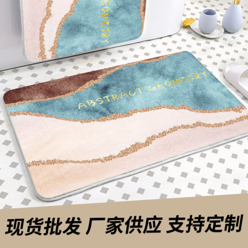 xincheng cashmere carpet bathroom kitchen door non-slop mats felt floor mat hydrophilic pad surface support customization