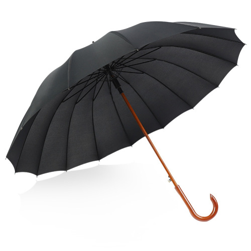 16-Bone Long Handle Umbrella Men‘s Business Gift Umbrella Automatic Straight Handle Golf Umbrella Custom Logo Wholesale