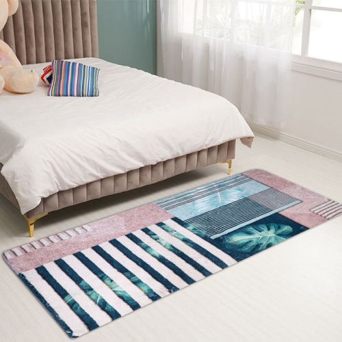 Xincheng Soft Velvet Bedside Blanket Scrub Absorbent Floor Mat Door Oil-Proof Bedroom Floor Mat Anti-Slip Long Floor Mat