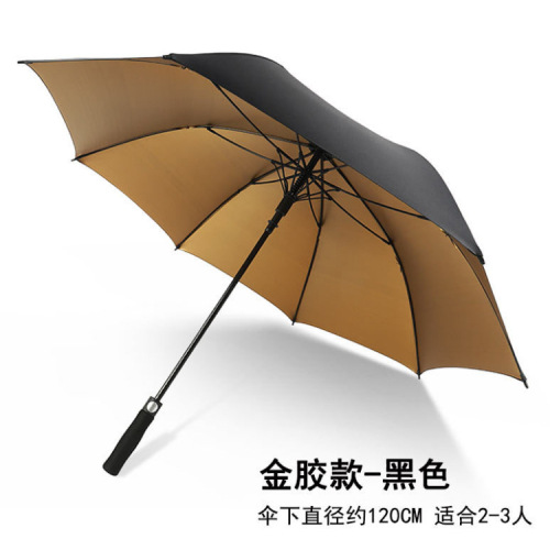 Gold Capsules Umbrella Cloth Golf Automatic Long Handle Advertising Umbrella Custom Logo Business Men Straight Umbrella Umbrella for Two Persons