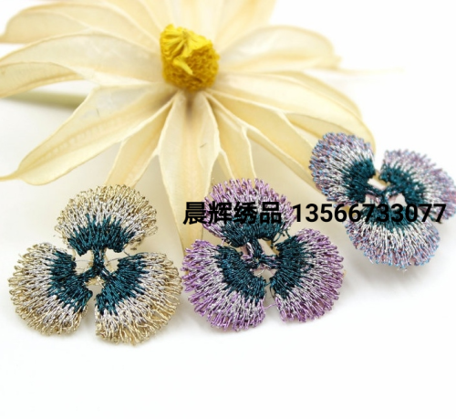 embroidery mini full embroidery piece water-soluble three-petal flower holder diy handmade headwear hair accessories clothing shoes and hats accessories accessories