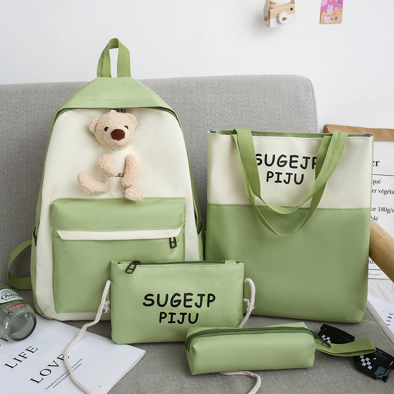 Schoolbag Primary School Girls Four-Piece Ins Style Junior High School the Campus of Middle School C
