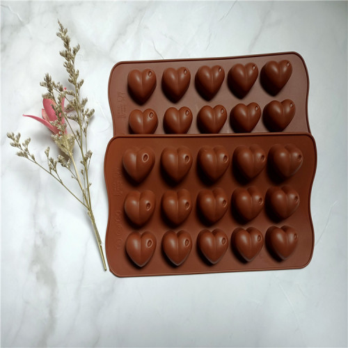 15-Piece Small Water Drop Love Heart-Shaped Silicone Chocolate Mold Candy Cookie Cutter Cake Baking Mould