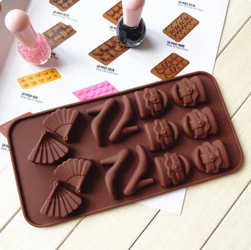 spot wholesale all kinds of silicone cake molded silicone chocolate mold high heel shoes bag mold ice tray