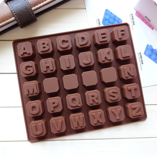 Spot Wholesale Soft Mold 26 English Letters +4 Whiteboard DIY Silicone Chocolate Mold ice Cube Model 