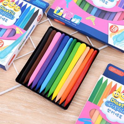 12/18/24 Color Children's Triangle Shape Crayon Washable Color Crayon Plastic Crayon Customized by Manufacturer