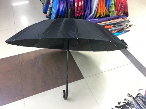 56cm 16-bone automatic polyester black umbrella sunny umbrella foreign trade low price umbrella encryption reinforced low price wholesale