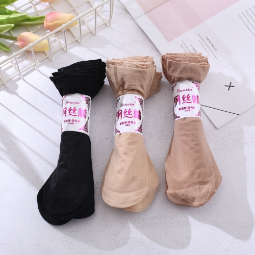 1 set of 10 pairs of steel stockings short stockings women‘s loose socks spring wholesale socks summer anti-hook mid-calf socks women‘s thin