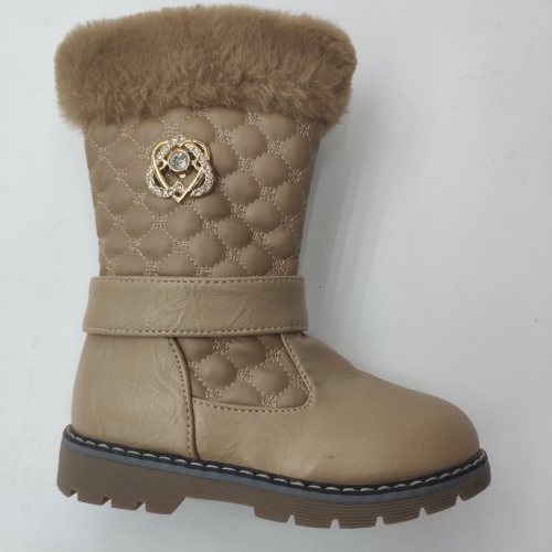 new boots fleece-lined cotton-padded long boots girls‘ boots children‘s shoes cotton-padded shoes