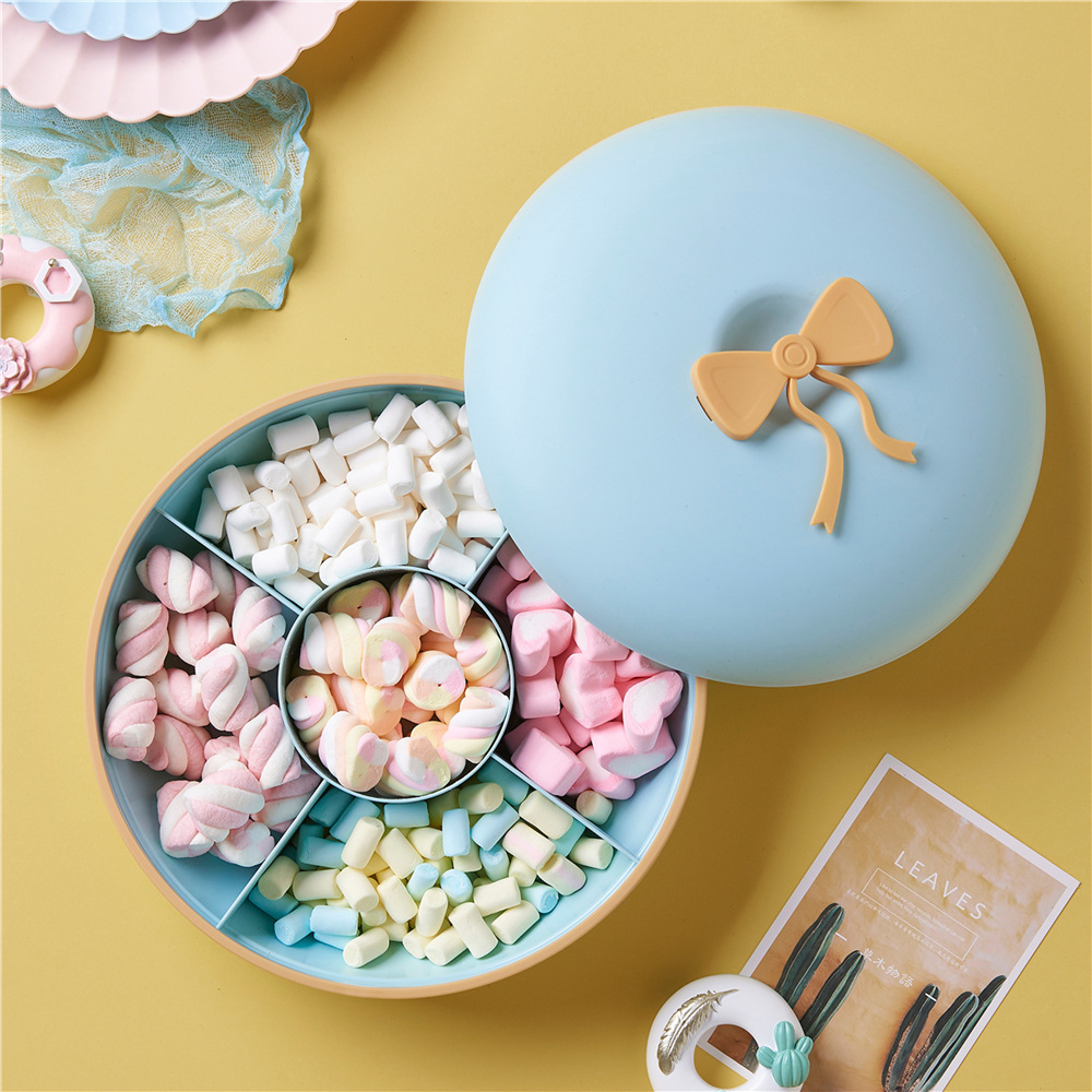 Wedding Candy Box Donut Plastic Dried Fruit Tray Living Room Snack Melon Seeds Compartment Nut Box C