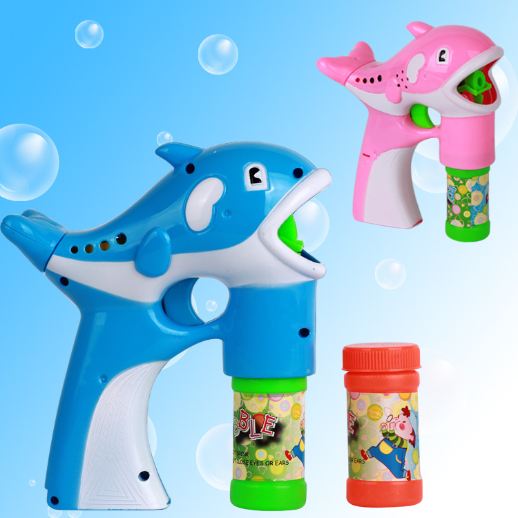 Large Musical Automatic Dolphin Bubble Gun Kids Electric Bubble Blowing Machine Children Water Gun H