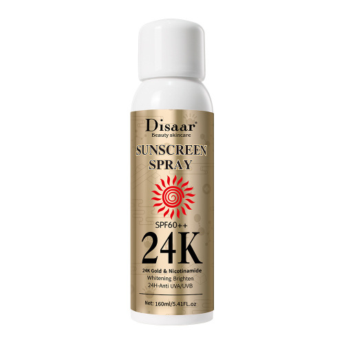cross-border disaar24k nicotinamide sunscreen spray summer sunscreen skin brightening hydrating sunscreen factory wholesale