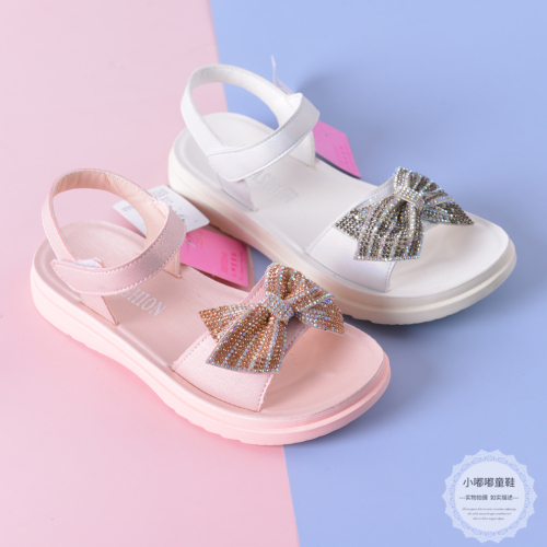 Colorful Sequined Bow Decoration Girls Sandals Sandals Girls Summer Fashion Princess Sandals
