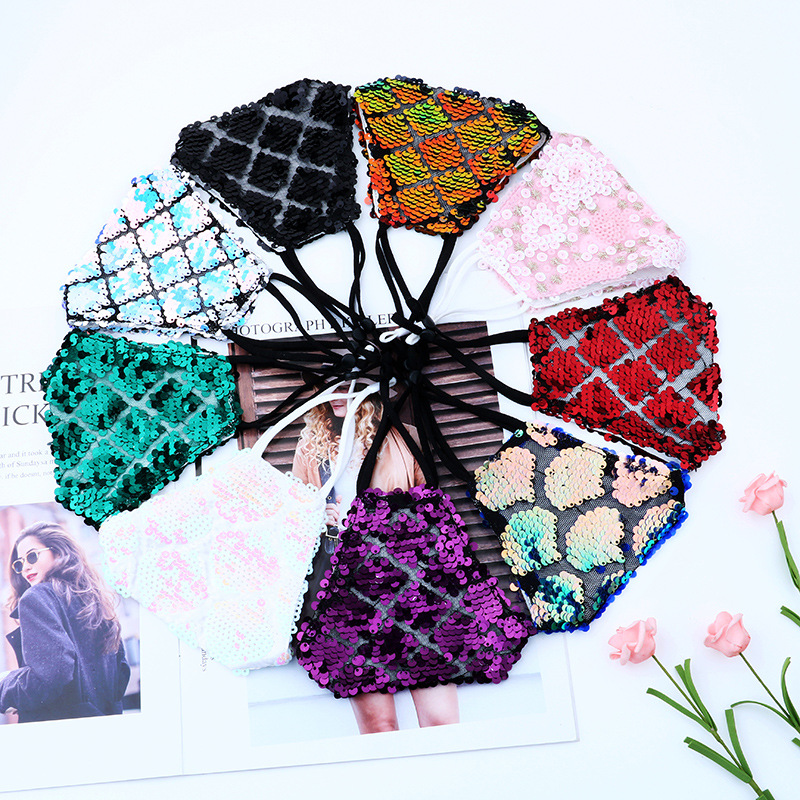 SOURCE Manufacturers Cross-Border Fashionable Sequins Mask Cotton Dustproof and Sun Protection Mask