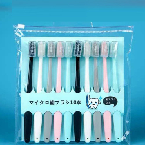 Tik Tok Live Stream Same Korean Macaron Ice Cream 10 PCs Toothbrush Bag Adult Soft Fur Factory Wholesale