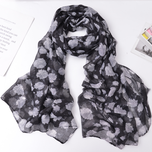 New Polyester Printed Spring and Summer Leisure Women‘s Scarf Shawl Bandana Factory Direct Sales in Stock