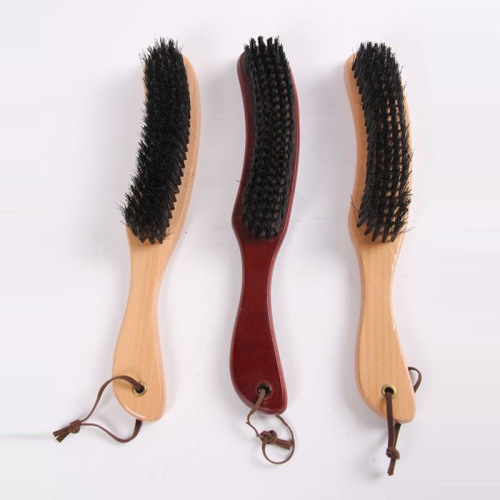 factory direct sales leather shoe brush leather shoes bristle brush solid wood 3-sided leather shoe brush