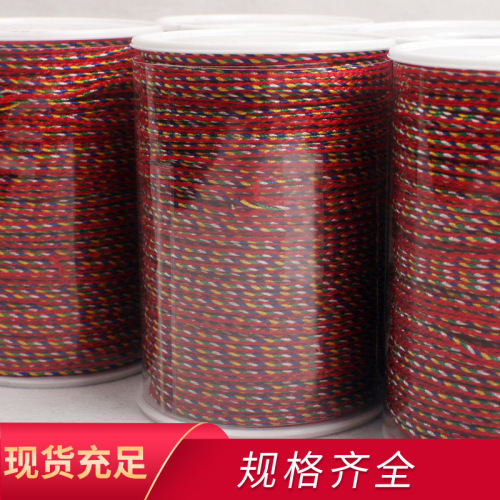 five-color rope hand-woven diamond knot bracelet necklace wenwan five-color line five-color rope five-color line factory supply