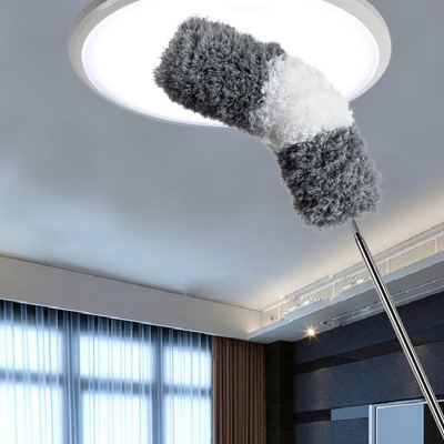 Chicken Feather Duster Dust Blanket Household Retractable Ceiling Spider Web Cleaning Set Gray Cleaning Duster