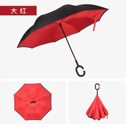 car reverse umbrella plain mixed rainproof and sun protection popular portable umbrella
