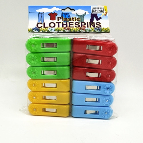 sunshine department store 12 pcs colorful clothespin windproof plastic clip household quilt clip multifunctional clothes drying clip