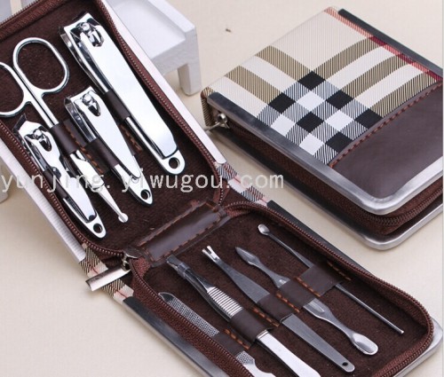 promotional gifts carbon steel plating nail clippers beauty suit 9 pieces manicure set new products