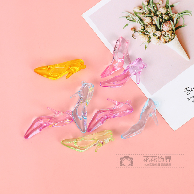 Sweet Cartoon Acrylic Cinderella High Heels Pendant DIY Handmade Creative Crystal Accessories Wholesale Material