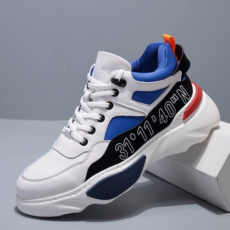 First Layer Cowhide Factory Direct Sales High Top Sneakers Men's Spring and Autumn Casual Shoes