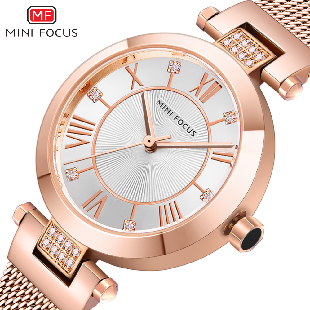 Mini Focus Brand Fashion Women's Watches Diamond Solar Pattern Small Dial Japanese Movement Wat