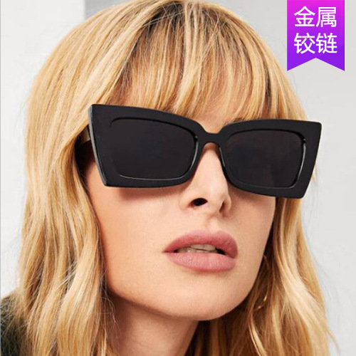 New Korean Sunglasses Europe and America Cross Border Sunglasses Women‘s Box Personality Trend Stylish Sunglasses 98056
