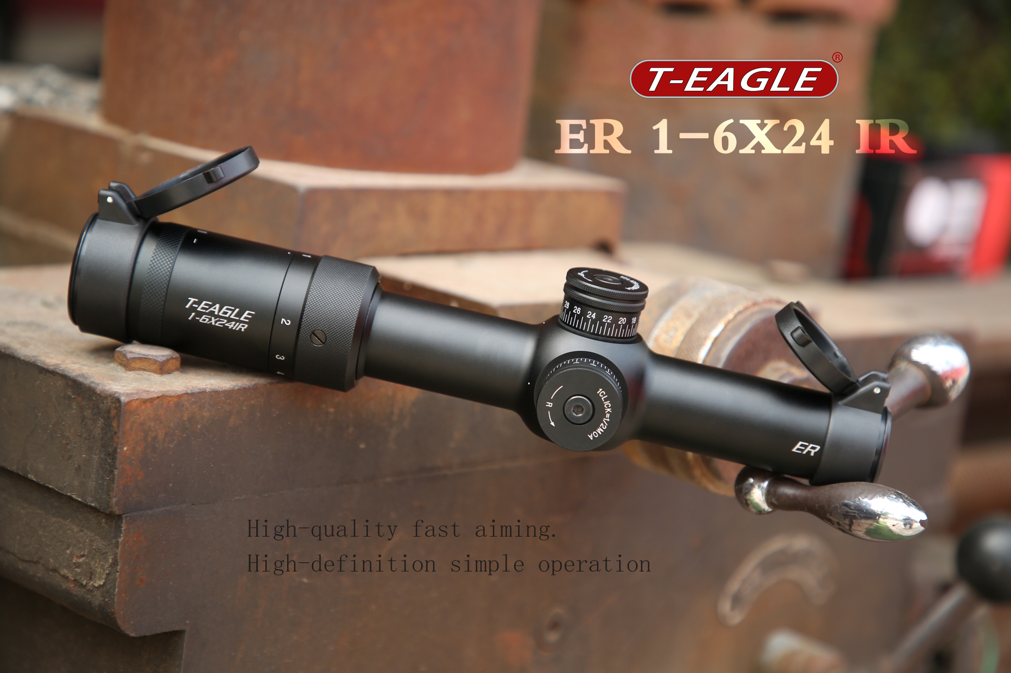t-eagle突鹰er1-6x24ir瞄准镜数字风偏十字瞄准器微光夜视