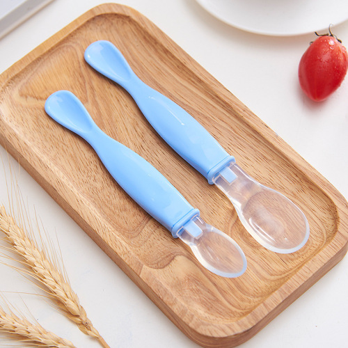 manufacturer direct sales baby spoon silicone feeding supplies size spoon 2 pcs maternal and child portable soup spoon tableware