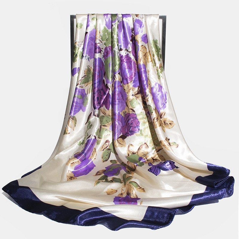 Satin Artificial Silk Square Scarf 90cm Quality Square Scarf...