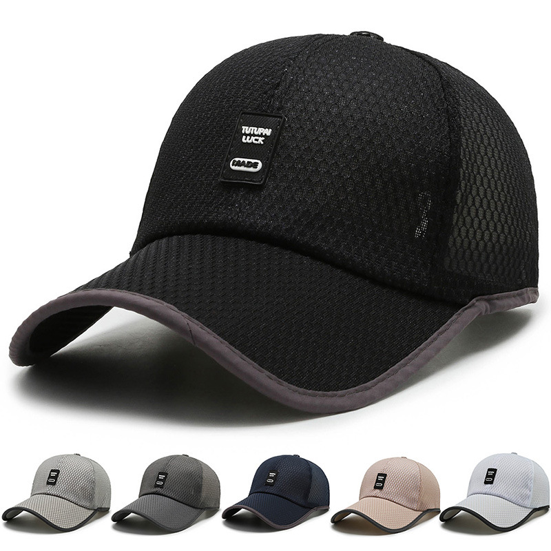 2021 New Summer Hat Baseball Cap Sun Protection Hat Breathable Peaked Cap Large Brim Outdoor Mesh Me