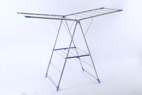 stainless steel plastic head hanger foldable drying rack suitable for balcony floor floor drying rack 19a model