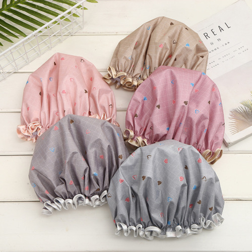Shower Cap Women‘s Waterproof Bath Head Cover Shower Bath Special Care Hair Mask Hat Oil Smoke Dust-Proof Hair Cover wholesale