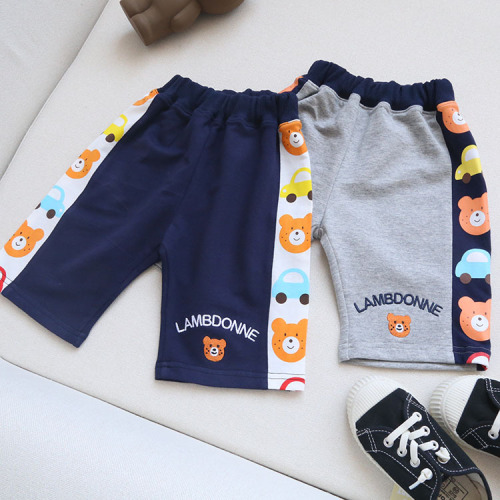 Baby Boys‘ Shorts Children‘s Summer Thin Five-Point Overalls Children‘s Cartoon Middle Pants Outdoor Fashion Wholesale