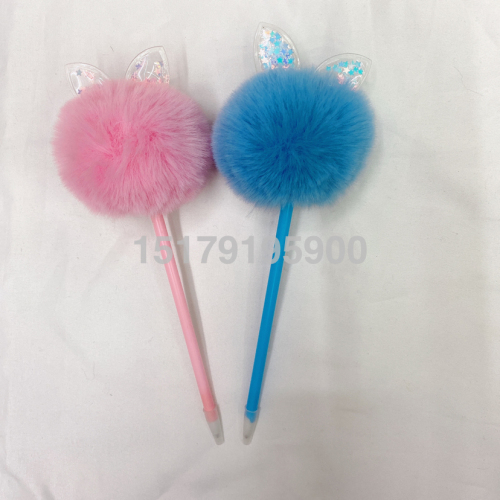 Factory Direct Sales Craft Pen Plush Ballpoint Pen DIY Design Feather Pen Sample Customization