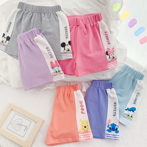 2021 Summer New Children‘s Outdoor Shorts Pure Cotton Versatile Color Matching Cartoon Pants for Boys and Girls Kindergarten Delivery