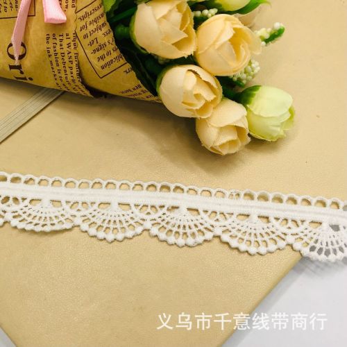 In Stock Milk Silk Water-Soluble Embroidery Lace Small Wavy Edge for Clothing Home Textile Decoration Accessories