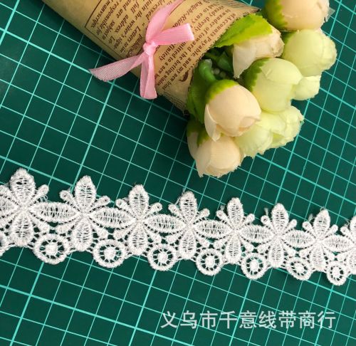 in stock new water-soluble embroidery wedding dress skirt decoration accessories hem corner flower white