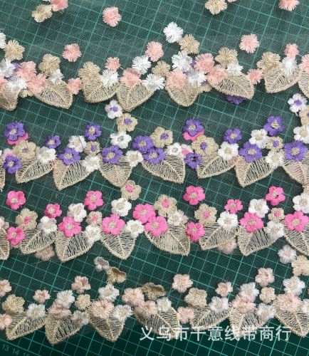 Factory Direct Sales Spot 19cm Leaves Stabilized Yarn Embroidery Lace Clothing Barbie Doll Decoration Accessories Lace