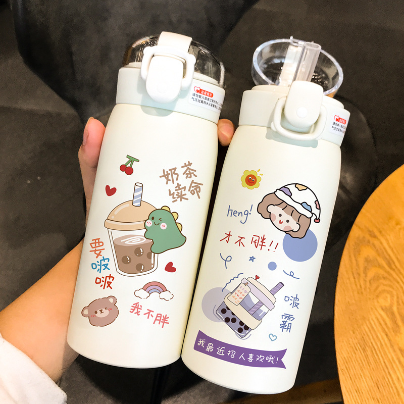 Creative Thermal Mug Female 304 Stainless Steel Cute Large Capacity Foreign Trade Children's Ke