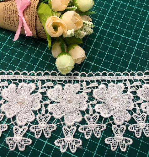 in stock new water soluble lace embroidery beaded lace， for clothing diy handmade decorative accessories