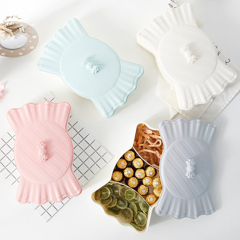 Modern Creative Dried Fruit Box Grid with Lid Nut Box Candy Box Household Living Room Coffee Table M