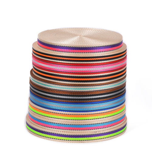 Imitation Nylon Double Herringbone Pattern Intercolor Reflective Stripe Ribbon Luggage Handbag Strap Imitation Nylon Ribbon Customization