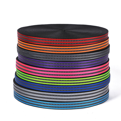 black bottom imitation nylon ribbon reflective edge covered ribbon color ribbon clothing decorative belt factory wholesale