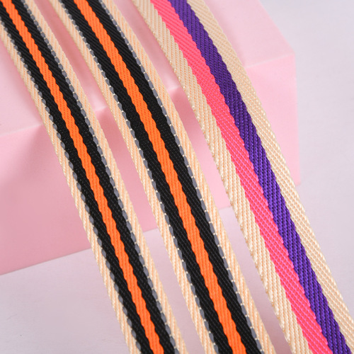 intercolor network silk ribbon color twill imitation nylon backpack portable pet traction rope spot wholesale