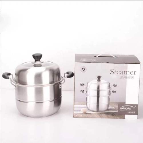wholesale lianhong stainless steel multi-purpose steamer multi-functional three-layer double bottom non-magnetic soup pot household stainless steel with steaming grid