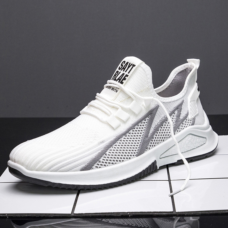 2021 Spring Sneakers New Men's Fashionable Sports Shoes Fly Woven Mesh Casual Shoes Comfortable